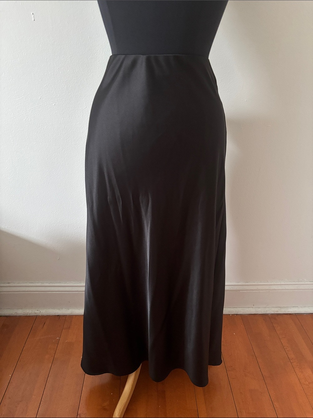 Zara Black Satin Maxi Skirt